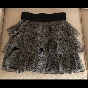 Zara animal print tiered Skirt size S